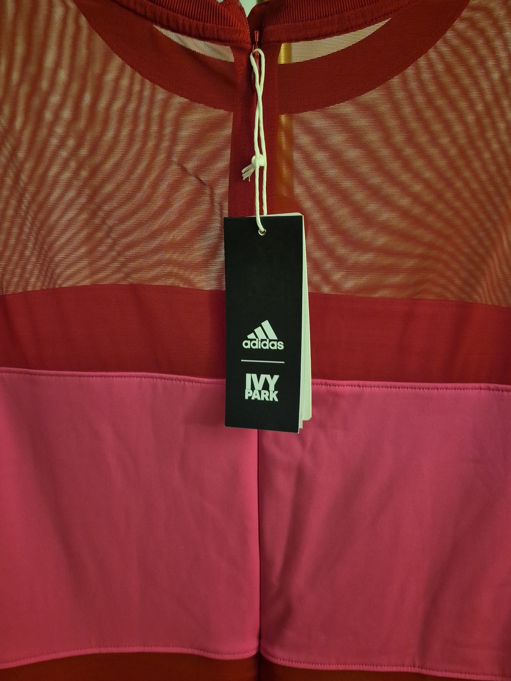 IVY PARK Red and Pink Mesh Panel Jumpsuit Romper - Picture 4 of 5